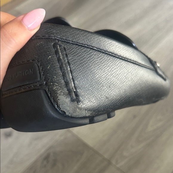 Louis Vuitton Black Leather Loafers with Silver Accent - Picture 14 of 17